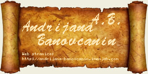 Andrijana Banovčanin vizit kartica